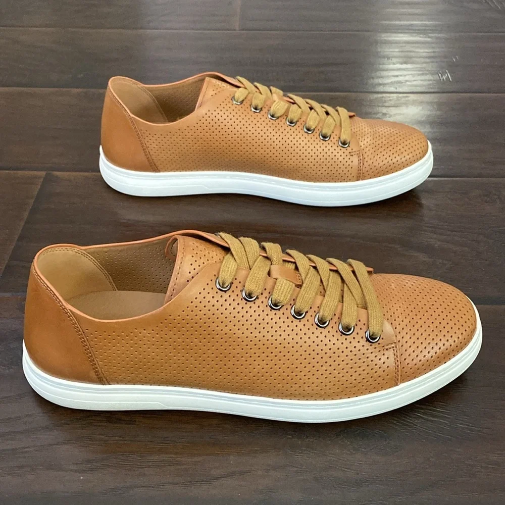 Donald Pliner Mens Calise Brown & White Sneaker Size 10M - Picture 3 of 8
